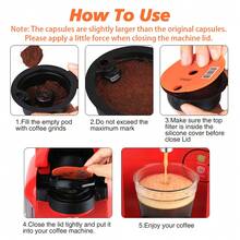 1pc Reusable Coffee Capsule, Compatible With Bosch Tassimo Coffee Machines, Refillable Filter, Capacity 60ml/180ml/220ml - Orange - View 5