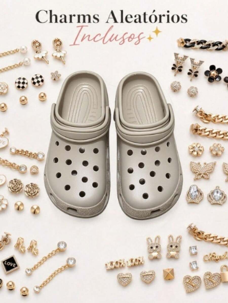 Women's Sandal With Decorative Accessories, Soft, Lightweight, Premium Comfort Beach Sandal - 卡其色 - 查看 1