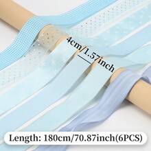 6入雙面緞面絲帶，1.5英吋寬，6碼/12碼，雙面緞面絲帶，適用於各種顏色禮品包裝、花束製作、髮飾製作、手工藝製作、聖誕裝飾、復活節裝飾和派對裝飾 - 4cm - 查看 21