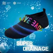 Unisex Lightweight Breathable Water Shoes, Quick-Dry Water Socks, Breathable Striped Shoes, Suitable For Beach, Yoga And Sports - Black - View 5