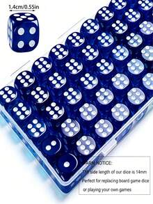 34/12 Sets Translucent Rounded Corner Six-Sided Game Dice, Suitable For Board Games, Parties, Family Games And Themed Events; Transparent Blue Dice; Party Props, Gift Fillers And Holiday Decorations - Multicolor - View 6