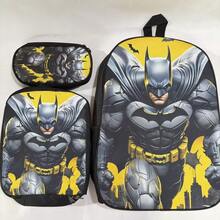 Warner Bros مجموعة حقيبة ظهر WB Bat 3 قطع، حقيبة ظهر كاجوال، حقيبة ظهر طالبة بأسلوب جامعي عصري مع طباعة، حقيبة ظهر خارجية بسعة كبيرة، حقيبة ظهر كرتونية لطيفة، العودة إلى المدرسة، هالوين، هدية عيد الميلاد، حقيبة هالوين - متعدد الألوان - مشاهدة 12