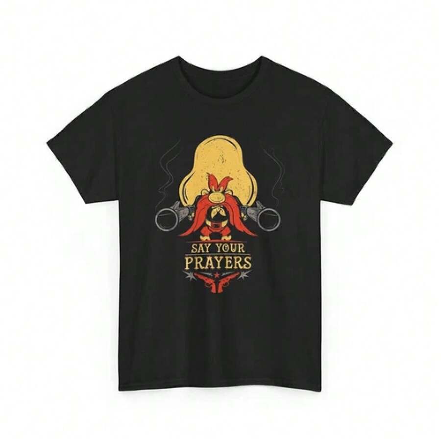 Sam - Say Your Prayers T-Shirt,  Tee, Cartoon Graphic Shirtblusas para mujer playeras de mujer vestidos casuales para mujer y2k playeras deportivas para mujer verano camisetas ropa de mujer Fashion Perfect For Daily - Negro - Ver 1