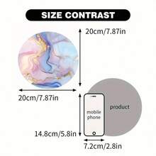 Sunflower Cat Head Marble Cute Mouse Pad, Office Desk Circular Mouse Pad, Small Mini Travel Mouse Pad With Anti Slip Rubber Base, 7.87 Inch Diameter Suitable For Work Wireless Computer Laptop, Office Desk Accessory Single 47g - View 4