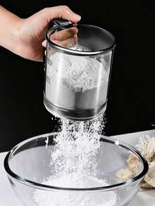 1/2 piezas Tamizador de harina semiautomático de mano, colador de harina para pasteles de presión manual, colador de harina de mano, herramienta de repostería - Multicolor - Ver 11