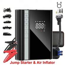 Carsun Portable Car Jump Starter And Air Compressor, 4-In-1 Air Pump With Rear Storage Box, 150PSI 22 Cylinder, Fast Inflation, 10000mAh, Wireless Digital Display Version, With Car Emergency Jump Starter Power, Equipped With LED Light, Suitable For RVs, Off-Road Vehicles, Trucks, Etc. - Wireless - View 2