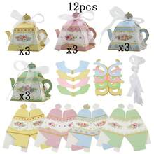 12-Piece Retro Teapot-Shaped Floral Gift Box Set (With Ribbon) - Requires Assembly; Paper Gift Packaging; Can Be Used As A Versatile Table Decoration - Multicolor - View 8