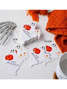 20 Stück Halloween Geister Kürbis Lutscher Dekoration aus Karton, Feiertags Party Geschenke, süßer Geister Süßigkeitenhalter und Feiertags Dekorationen, DIY Dekoration Karten, geeignet für Halloween Party Geschenke und Dekorationen, Halloween Party Zubehör, Trick or Treat Geschenke - Mehrere Stile - Übersicht 4