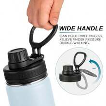 koodee - Botella de agua aislada 532 ml de acero inoxidable de doble pared con aislamiento al vacío y boca ancha deportiva con tapa a prueba de fugas bebé - Bebé Azul - Ver 6
