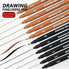 6pcs/Set Syringe Hook Line Pens, Multiple Tip Sizes, Suitable For Art Painting, Sketching, Students And Art Enthusiasts, Back To School - Sets - View 3