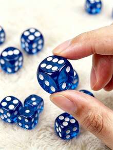 34/12 Sets Translucent Rounded Corner Six-Sided Game Dice, Suitable For Board Games, Parties, Family Games And Themed Events; Transparent Blue Dice; Party Props, Gift Fillers And Holiday Decorations - Multicolor - View 2