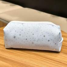 Star Polka Dot Ins Minimalist Canvas Pencil Case, Large Capacity Stationery Storage Bag, Durable Smooth Zipper - A - View 6
