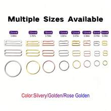 HSDOUBLE 300pcs/Pack Metal Bra Rings, Sliders, Bra Strap Hooks, Adjustable Buckles, Lingerie Strap Adjustment Accessories, Used For Lingerie Swimwear Adjustment Sewing Accessories - 300pcs - View 6