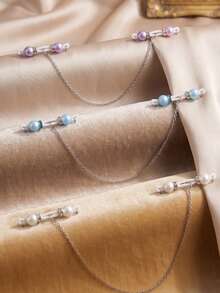 CIZME 1pair Fake Nipple Rings Non Piercing Nipple Nipple Chains,Fake Nipple Jewelry Adjustable Body Chains Non Pierced Body Jewelry For Women - Single Chain/40cm - View 2