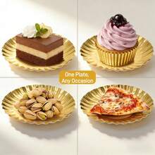 50/100pcs Golden Mini Cardboard Cake Base, Gold Cupcake Plate Dessert Plates, Mousse Dessert Board Base, Disposable Paperboard Cupcake Boards, For Wedding Birthday Party Dessert Displays Tray Pastry Plates - Gold - View 7