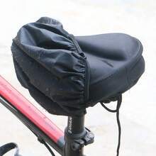 Black Elastic Bicycle Seat Cover - Polyester Saddle Protector, Suitable For Road And Mountain Bikes, Universal Adult Cycling Accessory, Seat Cushion Protector, Streamlined Saddle Design, Flexible Protection - Multicolor - View 4