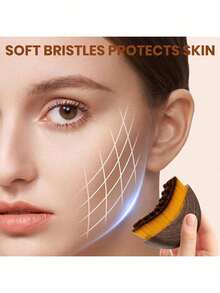 2pcs Facial Care Massage Set - Lymphatic Contour Facial Brush, Dry Facial Brush, Facial Lymphatic Drainage Massager, For Face, Chin And Jawline Sculpting, Facial Gua Sha Tool - Upgraded Version - View 6