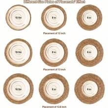 [Round Woven Rattan Placemat Set] 4/6pcs Round Woven Rattan Placemats - Water Hyacinth Handmade Woven, 11.8 Inch Heat Resistant/Non-Slip Table Mats - Suitable For Home Dining And Restaurant - Multicolor - View 5