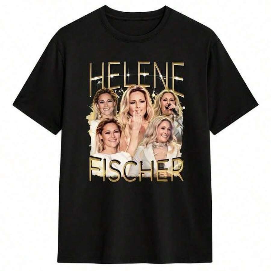 2026 Unisex Vuxen T-shirt Helene Fischer Tysk Sångerska T-shirts 100% Bomull Toppar Sommar Vintage Kortärmad T-shirt Rund Hals, Herr T-shirt, Herrmode, Y2k, Dam Blusar, Vintage Stil, Streetwear Mode, Cool Design, Perfekt för Vardagsbruk, Festivalstil, Mjuk & Lättviktig, Mjuk Bomull, Vardagskläder, Festivalstil, Mjuk & Lättviktig, Sommarsemester, Vardagskläder, Tvådelat Set, Fars Dag dam sommaroutfit dam sommaroutfit - Svart - Visa 1