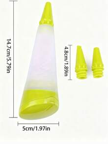 1/2入 隨機色矽膠擠花筆組，可重複使用擠花槍附噴嘴，適用於居家烘焙與蛋糕裝飾 - 查看 5