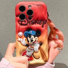 Disney Mickey Mouse Official Phone Case, Featuring Mickey In A Baseball Outfit Against A Red-To-Orange Gradient Background With The Disney Logo Above. The Design Showcases Mickey Playing Baseball In Vivid Detail With Plush Textures. Crafted For Precise Fit And Durable Protection, This Case Is Compatible With IPhone 17, 16, 15, 14, 13, 12, 11 Pro Models, Making It A Timeless Choice For Mickey Fans And Disney Lovers, Ideal For Birthdays, Holidays, Or Any Special Occasion To Surprise Family And Friends. - 白色 - 查看 1