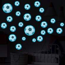 Fluorescent Football Wall Decals, 2pcs/Set 2 Colors Self-Adhesive Removable Glow-In-The-Dark Football Wall Stickers, Sports Theme Wall Decor Art For Bedroom, Game Room, Living Room - Multiple Styles - View 8