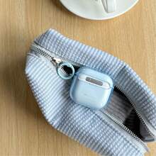 Fashion Simple Blue And Yellow And Orange And Rose Red Four-Color Transparent Earphone Cover Case For AirPods 1 2 3 4 Pro Pro2 Pro3 - Baby Blue - View 3
