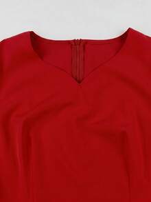 Vestido de Color Sólido para Mujer - Burdeos - Ver 3