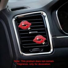 2pcs/4pcs Rhinestone Lip Lipstick Perfume Car Air Vent Clip Decor Car Interior Ornament Car Air Conditioner Decoration Accessories - Rhinestone-encrusted Lipstick Vent Clip - View 11