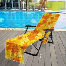 1pc Quick-Dry Striped Beach Towel And Lounge Chair Cover - Soft, Absorbent Microfiber, Suitable For Pool Or Beach, Lightweight And Machine Washable, Can Be Used As A Tote Bag Or Towel, Multi-Functional Beach Towel | Vibrant Beach Decor | Microfiber Blend - Yellow - View 4