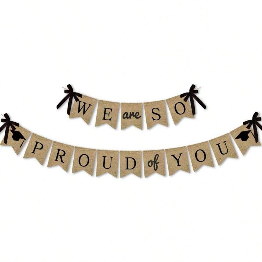 Burlap We are So Proud of You 2023 Graduation Party Decoration Backdrop - inicial - Ver 1