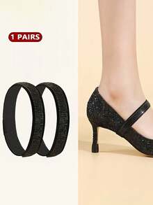 Non-Slip Rhinestone Elastic Shoelaces - Adjustable Heel Strap, Ensures Fit | Versatile Accessory For Loafers, Flats And High Heels | Non-Slip And Invisible Footwear Accessory - Multicolor - View 11