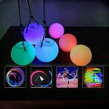 LED Soft Light Poi Spinning Ball, 9 Dynamic Light Modes, Rainbow Gradient, High-Speed Flashing Rotation, Durable Glowing Dance Prop, Perfect Christmas Gift For Adults, Beginners And Professional Performers - 4PCS - View 11
