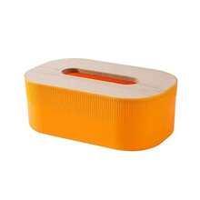 1pc Modern Bamboo Lid Tissue Box Holder - Durable Plastic, Square Dispenser With Wooden Top, Suitable For Bathroom, Vanity, Counter And Office Decor, Bathroom Vanity Accessory, Bathroom Decor And Accessories, Minimalist Design, Modern Decor - Multicolor - View 15