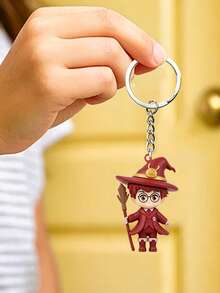 Harry Potter Character Acrylic Keychain, 2D Flat Design, Does Not Easily Deform, Bright Colors And Clear Patterns. Paired With A Metal Chain Buckle, It Is A Practical Item For Fans To Collect And Use Daily. - Multicolor - View 2