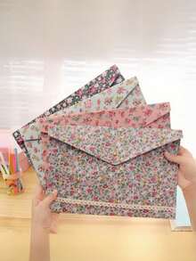 1 pieza Bolsa de almacenamiento de documentos - Diseño estampado de moda de alta calidad | Gran capacidad para almacenamiento de documentos y recibos en la oficina, el hogar y la escuela - Multicolor - Ver 5