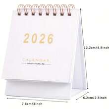 1pc 2026 Mini Calendar Planner, Suitable For Home And Office Use - Includes Monthly And Weekly Planner Pages, Date Pages, Thick Paper, Hardcover, Academic Year/Annual View - Multicolor - View 12