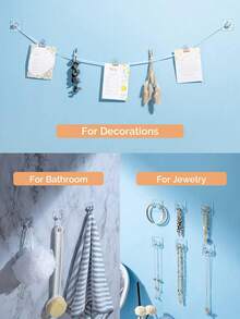 1pc Jewelry Storage Rack Necklace Bracelet Earring Hanging Rack Wall-Mounted Jewelry Holder Necklace Hanging Rack - Clear - View 8