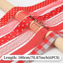 6入雙面緞面絲帶，1.5英吋寬，6碼/12碼，雙面緞面絲帶，適用於各種顏色禮品包裝、花束製作、髮飾製作、手工藝製作、聖誕裝飾、復活節裝飾和派對裝飾 - 4cm - 查看 18