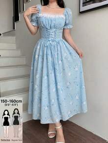 Elegant Long-Sleeved Dress With A Lace Collar And Fitted Hem, Featuring A Charming And Romantic Floral And Lace Design, Ideal For Holidays, Women's Dress - 鵝黃色 - 查看 9