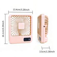 180° Adjustable Tilt Portable Rechargeable USB Fan, Foldable Personal Fan With Power Display, 5 Wind Speeds, Super Quiet Desk Fan, Battery Capacity: 600mAh - Multicolor - View 7
