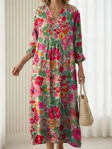 26 New Models Of 3D Printed V-Neck Fashionable And  Patchwork Women's Dresses - CVLYQB84UZKTSQT - View 11