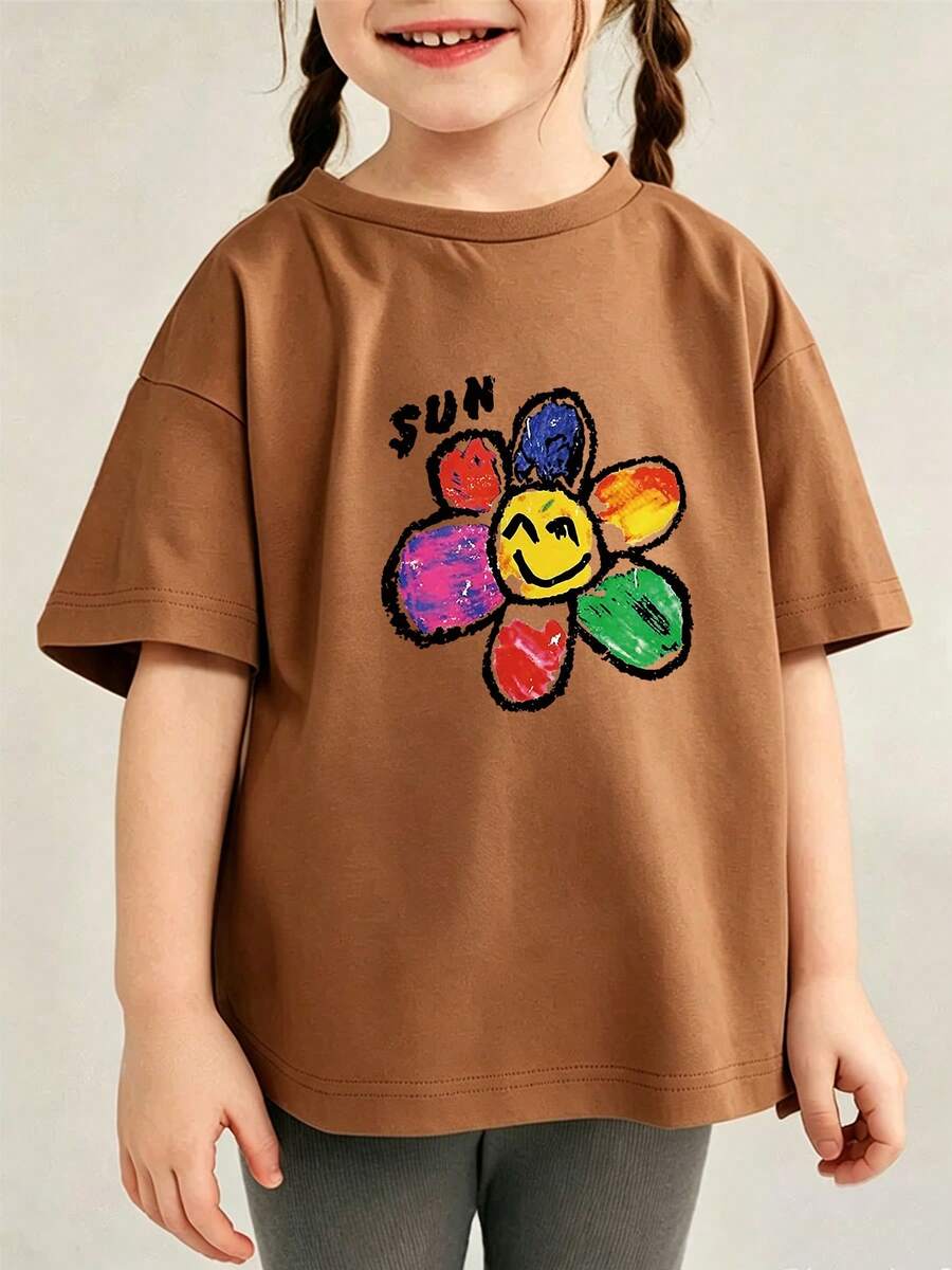 Ropa infantil elegante y sencilla con estampados bonitos ideal para cualquier salida casual en verano - Marrón - View 1