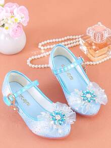 女童彩虹公主高跟鞋 水晶尖頭鞋 春/秋新款 小女孩鞋 中大童鞋 - 淺藍色 - 查看 4