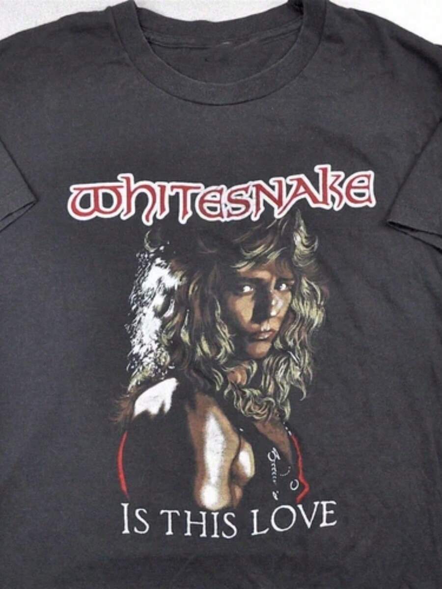 Versatile And Universally Flattering, This Outfit Exudes A Refined Vibe. Rare Is This Love Whitesnake Band Unisex All Sizes T-Shirt TMB2225 Looks Amazing When Worn!!, Loose Fit R - 後退 - 查看 1