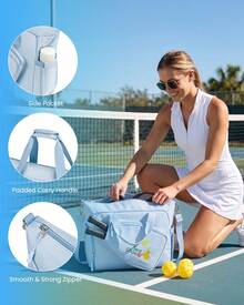 SOMAGO Pickleball Bag Gym Bag With Shoe Compartment Pickleball Tote Bags For Women Men Duffle Bag With Paddle Compartment Travel Sports Weekender Bag - Baby Blue - View 8