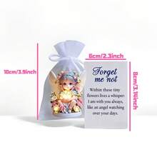 2D Fairy Flower Angel Pocket Hug Statue Ornament, 2D Fairy Girl Flower Angel With Emotional Encouragement Card And Osha Root Pocket, Hug Token, Commemorative Fairy Angel Suitable For Room Decor, Home Decor, Office Decor And Best Memorial Gift For Family And Friends - 2D Statue + Card + Pocket - View 5