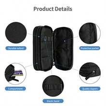 Estuche para lápices de gran capacidad para niños y niños con cremalleras estuche deportivo negro papel de impreso para oficina y escuela - Ftbol con fuego - Ver 4