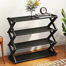 Sistema de almacenamiento de zapatos multifuncional con forma de X innovador, estantería de zapatos de varias capas, adecuado para dormitorio, sala de estar, organizador de expansión de espacio en el pasillo, estantería de zapatos para dormitorio y hogar, estantería de almacenamiento multifuncional, regalo perfecto para el hogar en vacaciones - Multicolor - Ver 7