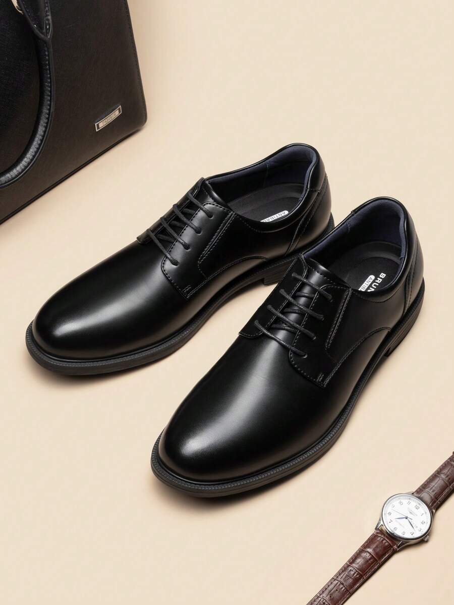 Men's Dress Oxford Shoes Classic Uniform Lace Up Formal Non Slip For Churches Commuting Weddings Shoes - màu đen - Xem 1